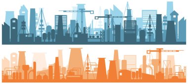 Siluet endüstriyel fabrikası.