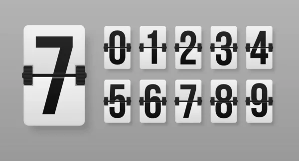 Numbers mechanical scoreboard. — Stock Vector