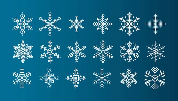 Collection Flocon de neige de Noël. — Image vectorielle