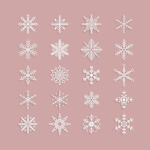 Collezione fiocco di neve di Natale. — Vettoriale Stock