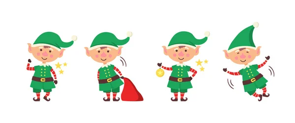 Sonriente elfo de Navidad. — Vector de stock