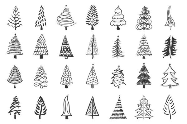 Set arbre de Noël. — Image vectorielle