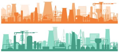 Siluet endüstriyel fabrikası.