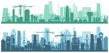 Siluet endüstriyel fabrikası.