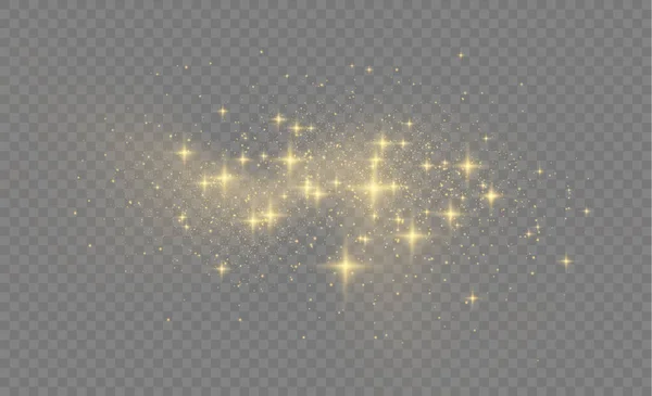 Poussière jaune, étincelles. — Image vectorielle