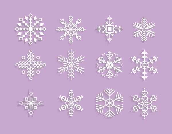 Collection Flocon de neige de Noël. — Image vectorielle