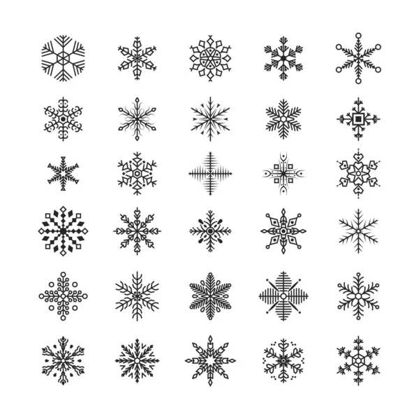 Collection Christmas snowflake. — Stock Vector