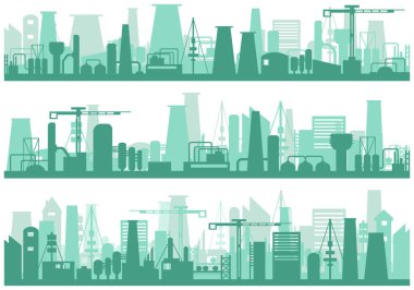 Siluet endüstriyel fabrikası.