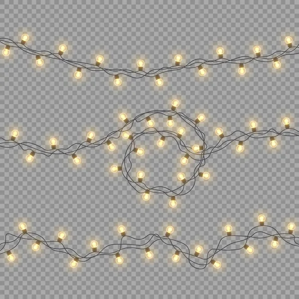 Guirnalda de luces brillantes. — Vector de stock