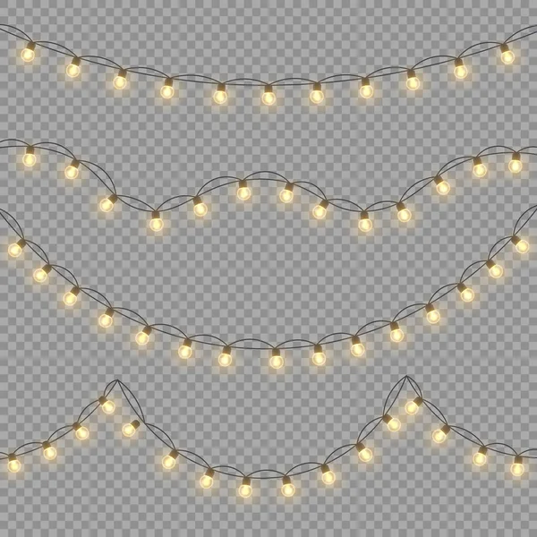 Guirnalda de luces brillantes. — Vector de stock