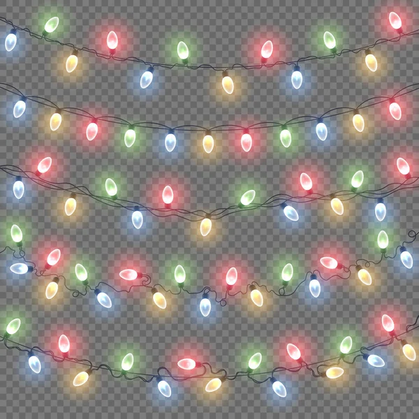 Glowing Christmas lights. — Stock Vector