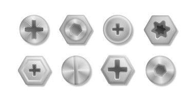 Kafalar cıvatalar, vidalar.