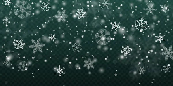 Snow, snowfall, snowflakes. — Stock Vector