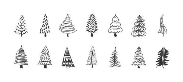 Set arbre de Noël. — Image vectorielle