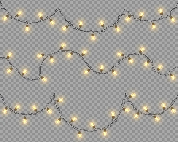 Guirnalda de luces brillantes. — Vector de stock