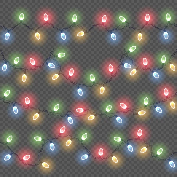 Glowing Christmas lights. — Stock Vector