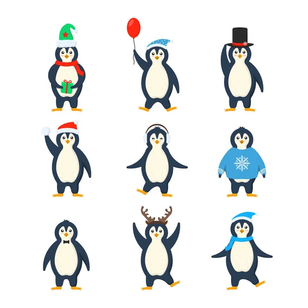 ペンギンのセット. — ストックベクタ