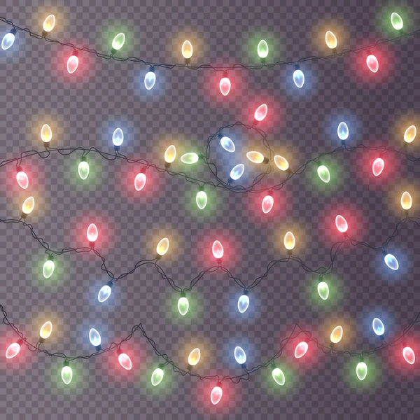 Luces de Navidad brillantes. — Archivo Imágenes Vectoriales