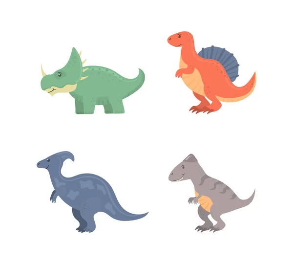Vilda dinosauriedjur. — Stock vektor