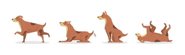 Honden karakter workout. — Stockvector