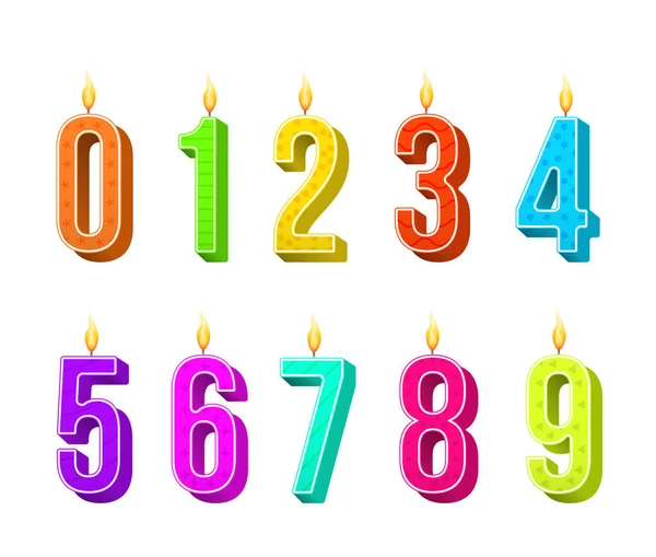 Velas números de cumpleaños. — Vector de stock