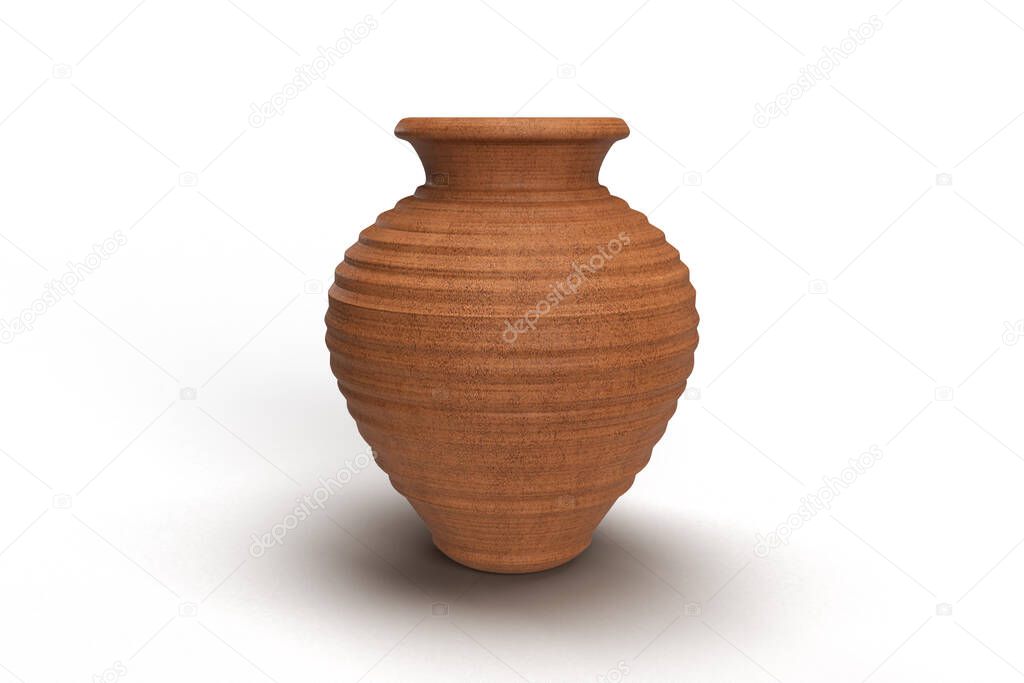 empty vase isolated on white background, 3d render