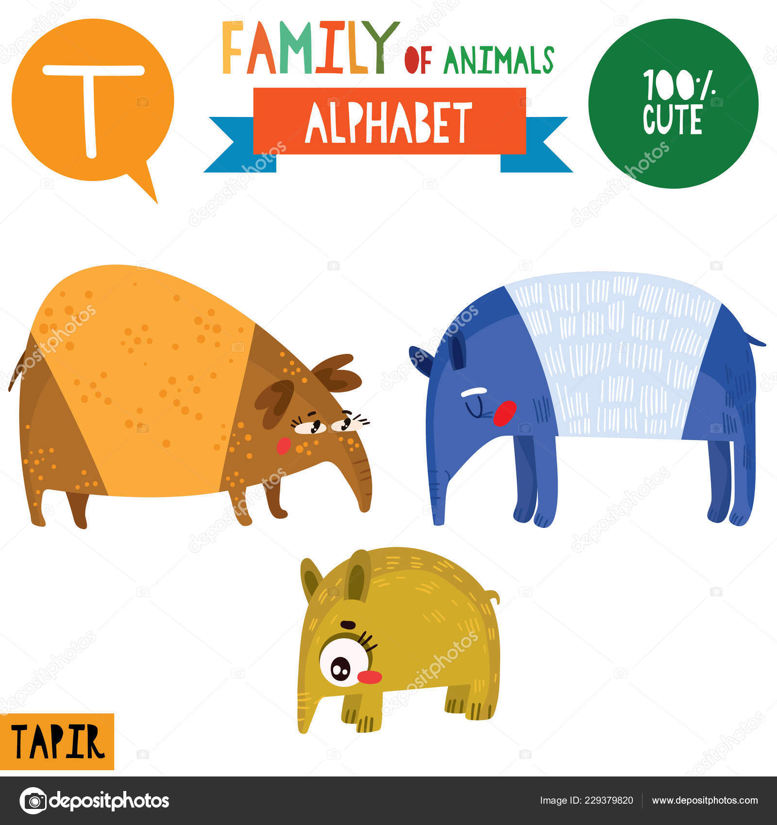 Cartoon Style Alphabet Banner Family Tapir Animals Letter Vector  Illustration Stock Vector Image by ©ovocheva #229379820