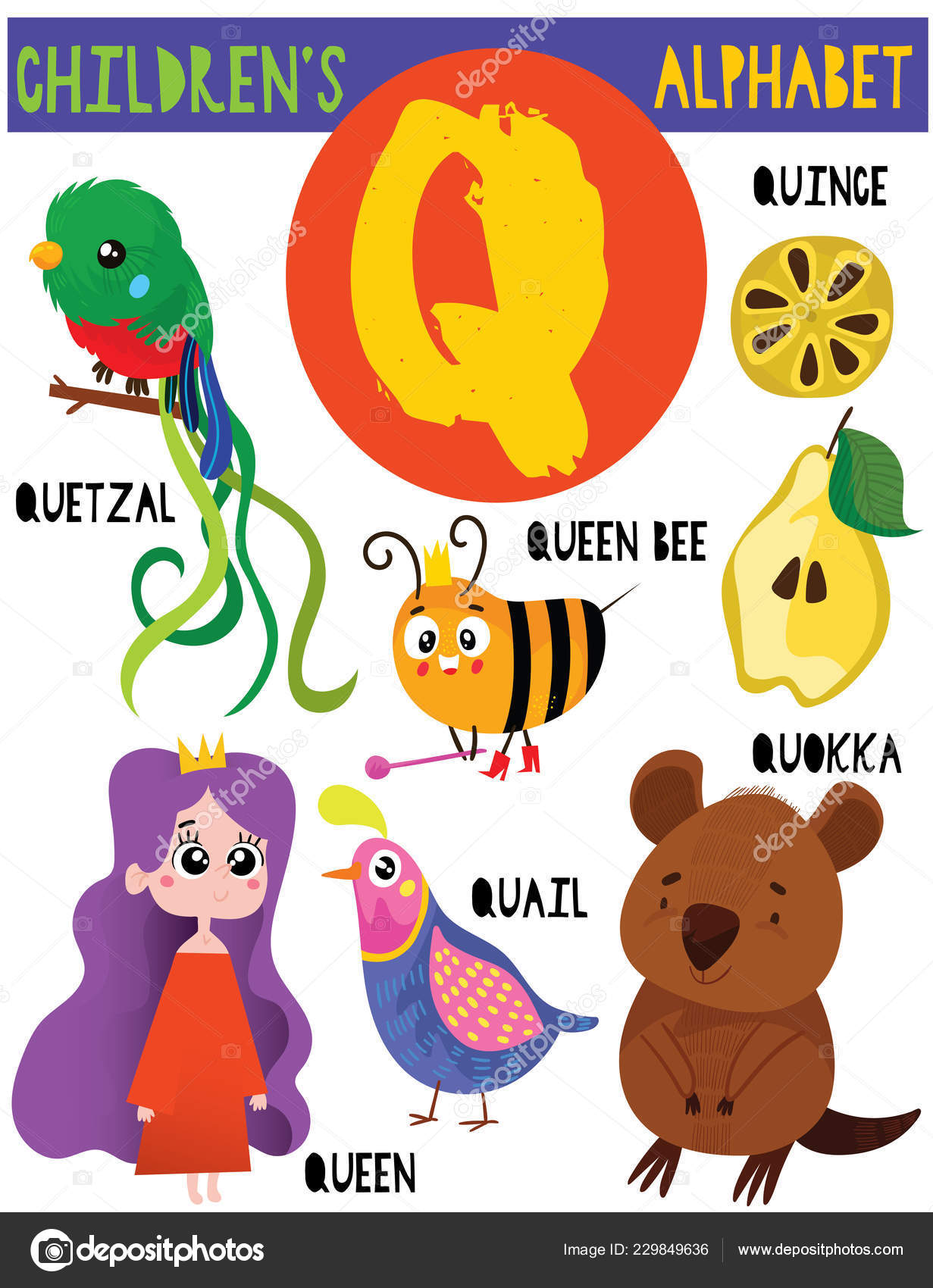 Letra Cute Alfabeto Los Niños Con Animales Adorables Otras Cosas vector
