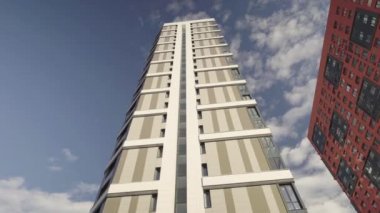 Orijinal tasarımı olan modern ev, dikey, doli kamera görüntüsü