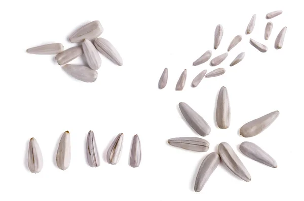 White Sunflower Seeds Confectionery Seeds Seth White Background Isolated — Stock Photo, Image