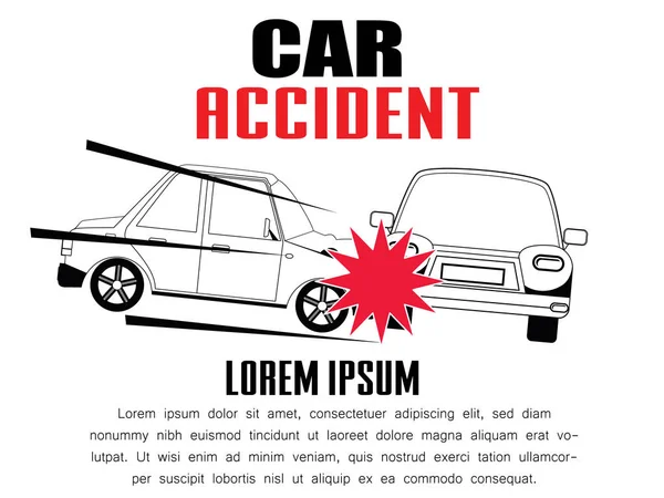 Carros envolvidos em um acidente de carro . Ilustração De Stock