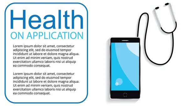 Smartphone e stetoscopio. Sanità e medicina mediche Vettoriale Stock