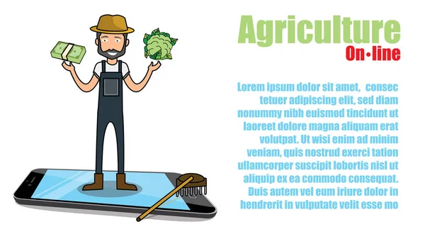 Comércio e agricultor com fresco Ilustrações De Stock Royalty-Free