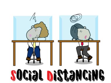 Bitkin düşmek. Masada oturan yorgun işçi. Ofiste uzun bir iş günü geçirdim. Akıl sağlığı sorunu. Düz vektör illüstrasyonu.