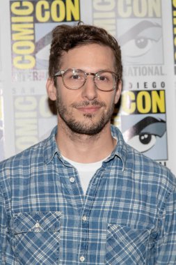 Andy Samberg, 20 Temmuz 2019 'da Hilton Bayfront, San Diego, Kaliforniya' da düzenlenen Uluslararası Comic-Con Uluslararası 