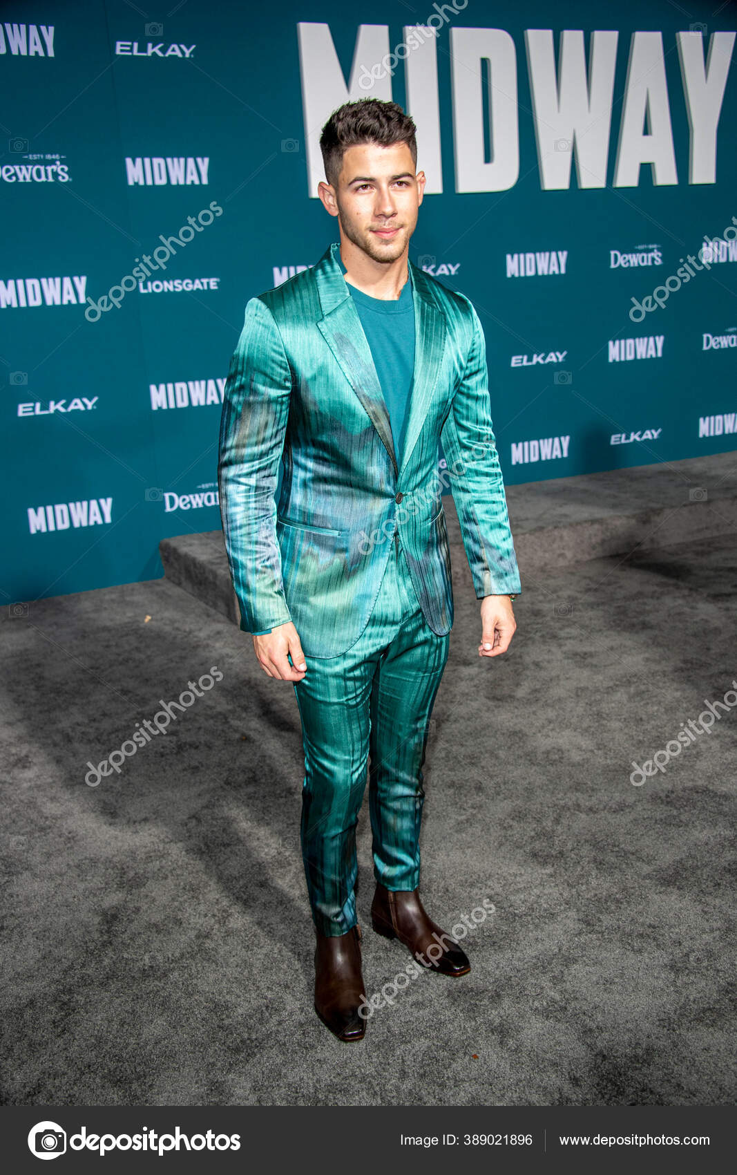 Nick Jonas Attends Lionsgate's Midway World Premiere Regency