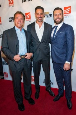 Arnold Schwarzenegger, Joe Manganiello, Taran Killam 14 Ekim 2017 'de TCL Çin Tiyatrosu, Los Angeles, Kaliforniya' da 