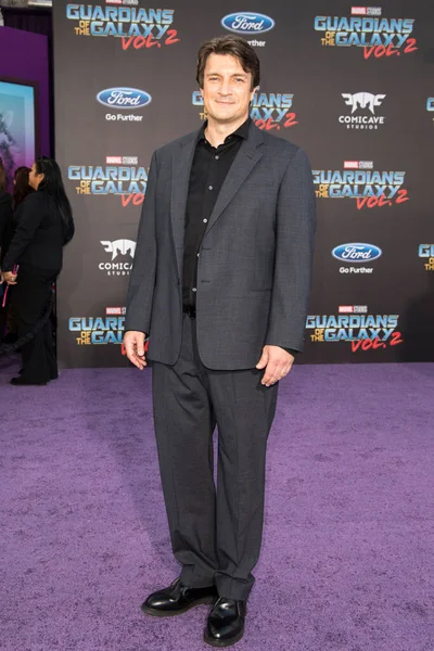 Nathan Fillion Uczęszcza Marvel Studios Guardians Galaxy Vol Premiera Los — Zdjęcie stockowe