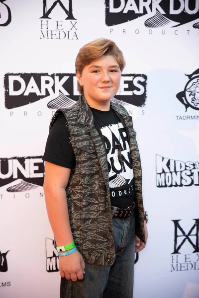 Zachary Rice出席了2015年9月28日在加州好莱坞埃及剧院举行的Marvista娱乐公司的 儿童对怪物 — 图库照片