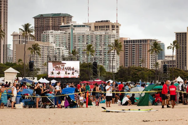 Honolulu Hawaii Usa Mayo 2018 Ceremonia Flotante Linternas Parque Playa —  Fotos de Stock