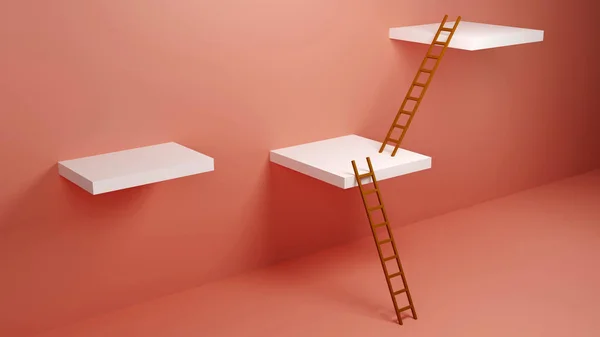 Ladder Success Győztes Lehetőség Egyenlőtlenség Koncepció Prezentáció Illusztráció Háttér — Stock Fotó