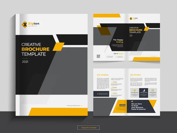 Fold Brochure Design Template Your Corporate Business Advertising Agency Annual — 스톡 벡터