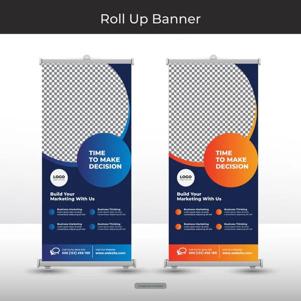 Empresarial Roll Banner Panfleto Social Media Post Template — Vetor de Stock