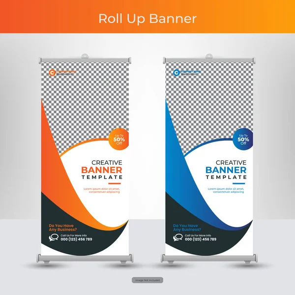 Empresarial Roll Banner Panfleto Social Media Post Template — Vetor de Stock