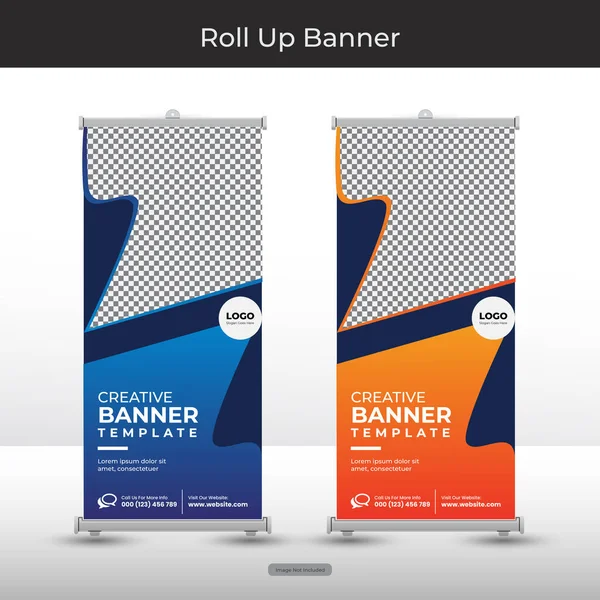 Empresarial Roll Banner Panfleto Social Media Post Template — Vetor de Stock