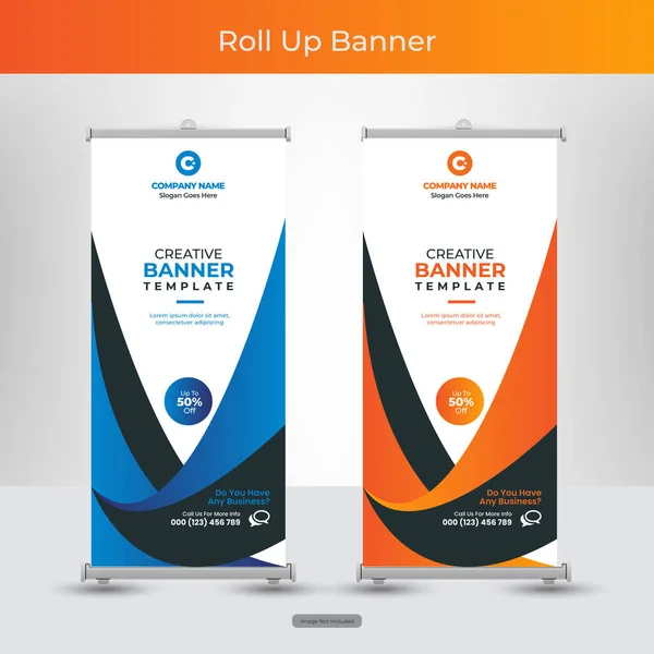 Empresarial Roll Banner Panfleto Social Media Post Template — Vetor de Stock