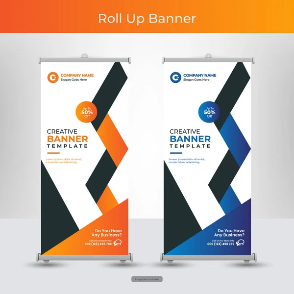 Empresarial Roll Banner Panfleto Social Media Post Template — Vetor de Stock