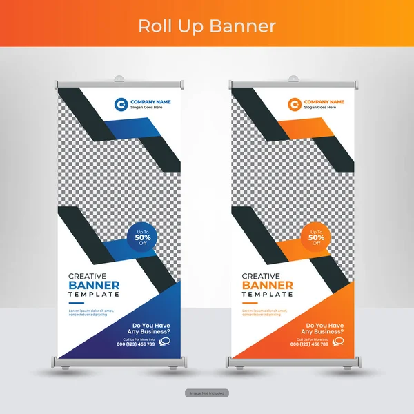 Empresarial Roll Banner Panfleto Social Media Post Template — Vetor de Stock