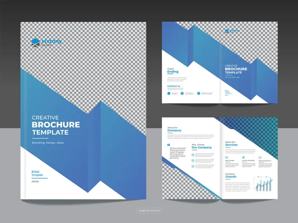 Чистый Корпоративный Бизнес Двукратный Брошюра Журнал Печати Готовый Шаблон Дизайна — стоковый вектор