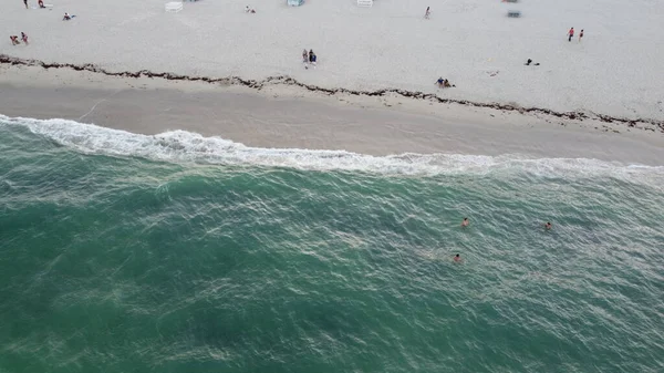 Miami Beach Acabou Reabrir Havia Pessoas Praia Para Pôr Sol — Fotografia de Stock